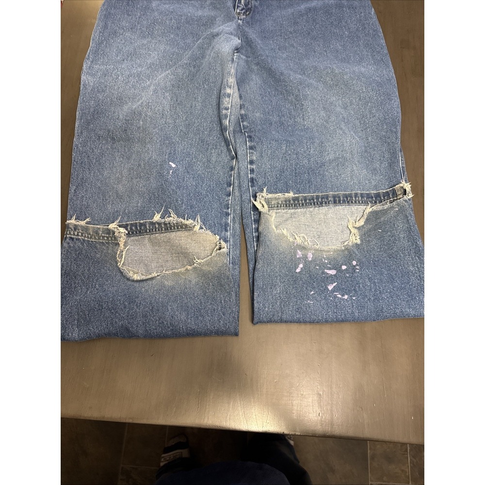 OTB Carpenter Wide Baggy Denim Jeans Men Skater Grunge Vintage JNCO Style 36x31 - Picture 8 of 16